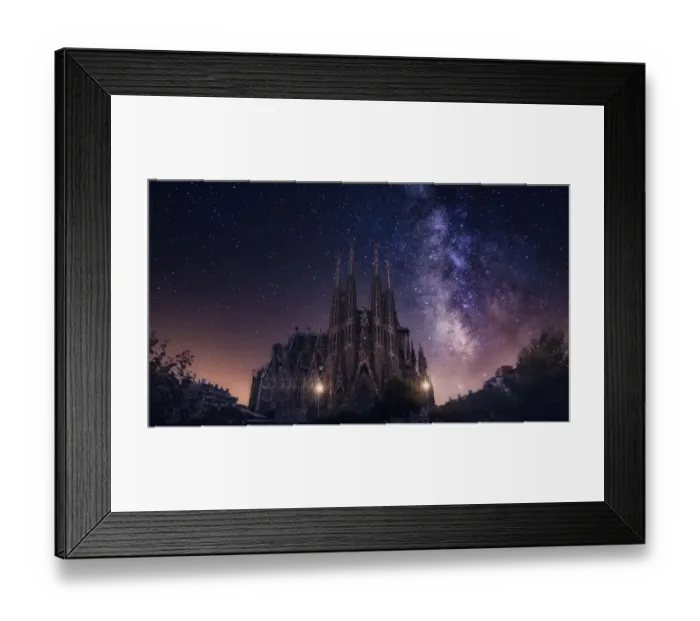 Framed Print : Milky Way and Basilica and Sagrada Familia Framed Print : Milky Way and Basilica and Sagrada Familia