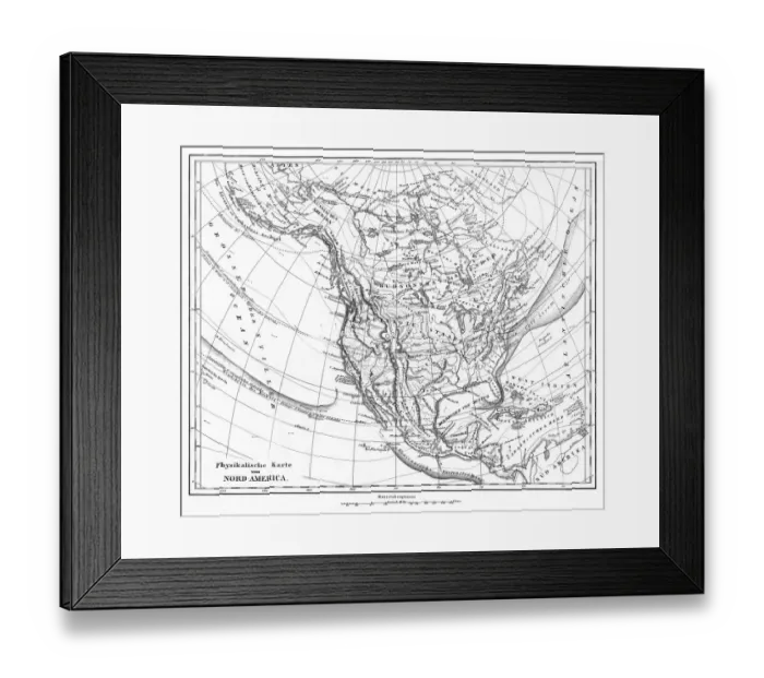 Framed Print : Victorian Map of North America Framed Print : Victorian Map of North America
