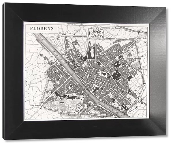 engraved illustrations of the city of Florence