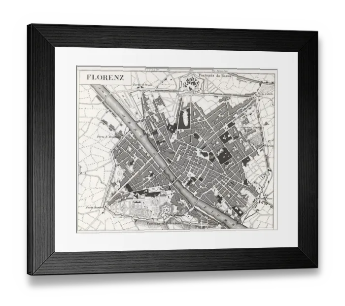 Framed Print : engraved illustrations of the city of Florence Framed Print : engraved illustrations of the city of Florence