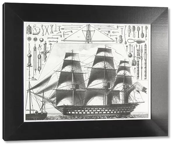 Engraving: French Frigate