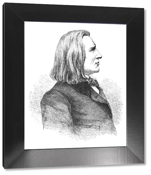 Engraving of composer Franz Liszt from 1882
