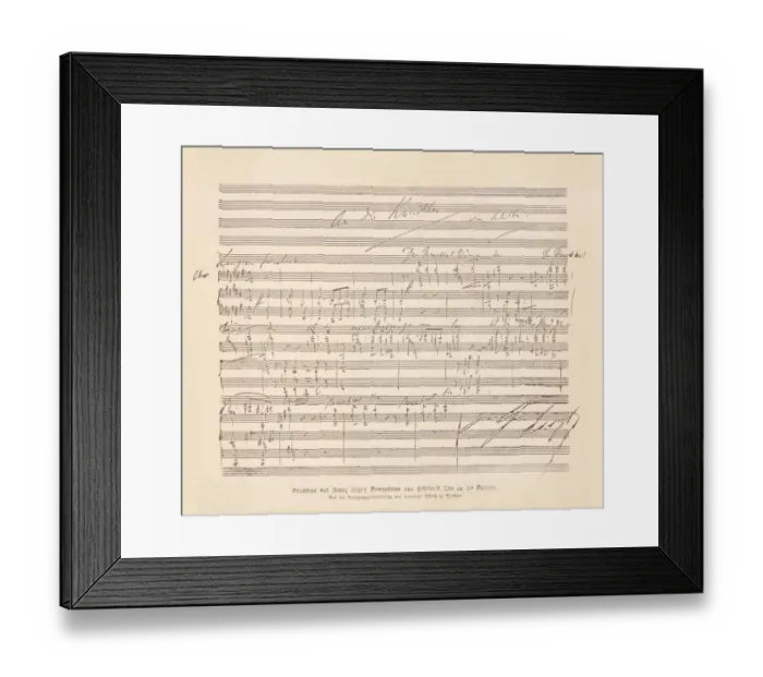 Framed Print : Manuscript of To The Artists (1853) by Franz Liszt, facsimile Framed Print : Manuscript of To The Artists (1853) by Franz Liszt, facsimile