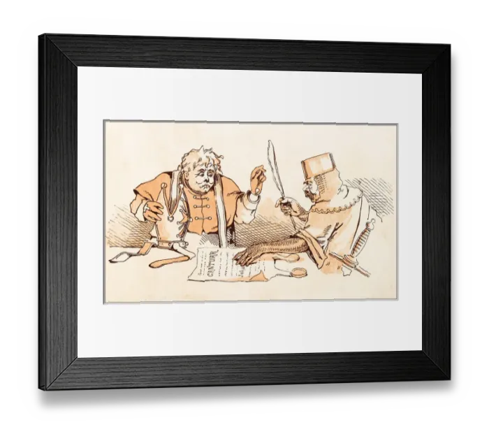 Framed Print : Antique illustration from fables picture book: The king and the abbot of Canterbury Framed Print : Antique illustration from fables picture book: The king and the abbot of Canterbury