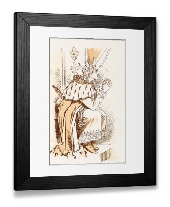 Framed Print : Antique illustration from fables picture book: The king and the abbot of Canterbury Framed Print : Antique illustration from fables picture book: The king and the abbot of Canterbury