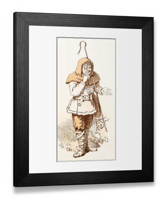 Framed Print : Antique illustration from fables picture book: The king and the abbot of Canterbury Framed Print : Antique illustration from fables picture book: The king and the abbot of Canterbury