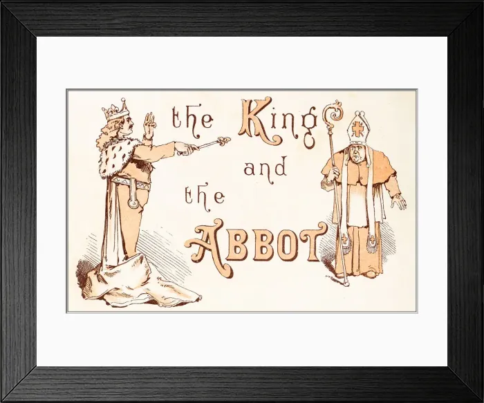 Framed Print : Antique illustration from fables picture book: The king and the abbot of Canterbury
