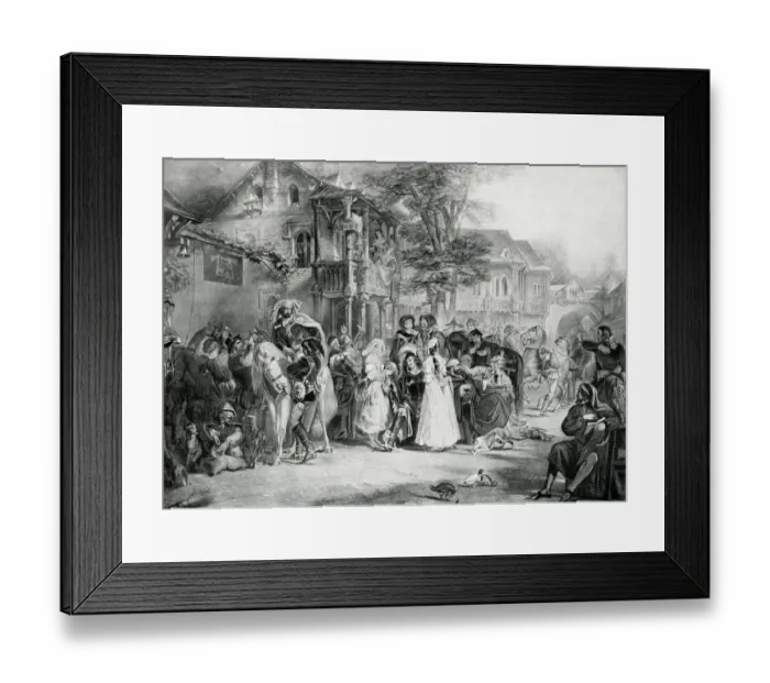 Framed Print : Geoffrey Chaucer And Pilgrims From The Canterbury Tales Framed Print : Geoffrey Chaucer And Pilgrims From The Canterbury Tales