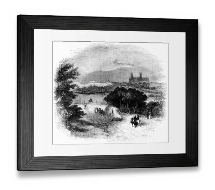 Framed Print : Lincoln Cathedral from the South (Engraved illustration) Framed Print : Lincoln Cathedral from the South (Engraved illustration)
