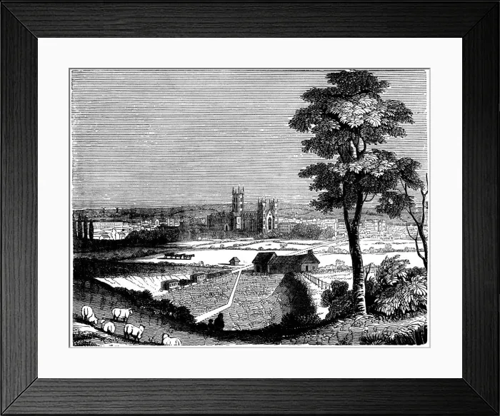 Framed Print : View of Canterbury Cathedral (engraved Victorian illustration) Framed Print : View of Canterbury Cathedral (engraved Victorian illustration)