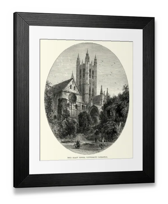 Framed Print : Bell Harry Tower, Canterbury Cathedral, 19th Century Framed Print : Bell Harry Tower, Canterbury Cathedral, 19th Century