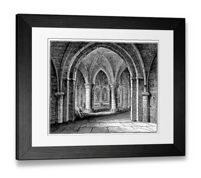 Framed Print : Antique illustration of Crypt, Canterbury Cathedral Framed Print : Antique illustration of Crypt, Canterbury Cathedral