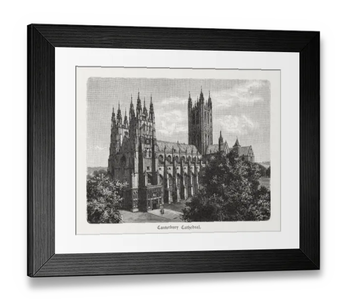Framed Print : Canterbury Cathedral, Kent, England, wood engraving, published in 1897 Framed Print : Canterbury Cathedral, Kent, England, wood engraving, published in 1897