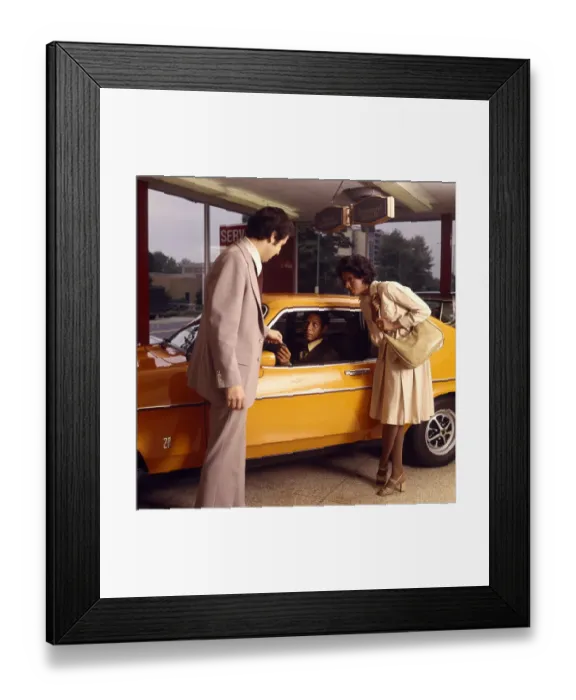Framed Print : African-American Couple Buy New Orange Car From A Salesman At Automobile Dealer Showroom Framed Print : African-American Couple Buy New Orange Car From A Salesman At Automobile Dealer Showroom