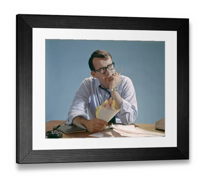 Framed Print : Worried Looking Man With Glasses At Desk Clutching Papers Bills Debt Concern Money Pencil Framed Print : Worried Looking Man With Glasses At Desk Clutching Papers Bills Debt Concern Money Pencil