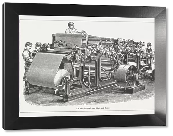 Rotary printing press by KAonig & Bauer, Germany, published 1888