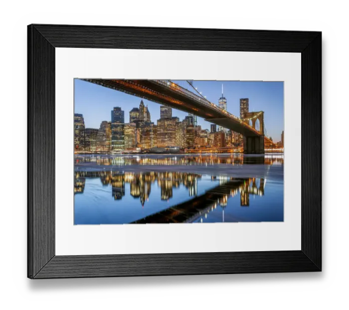 Framed Print : Brooklyn Bridge and Skyline, New York City, New York, America Framed Print : Brooklyn Bridge and Skyline, New York City, New York, America