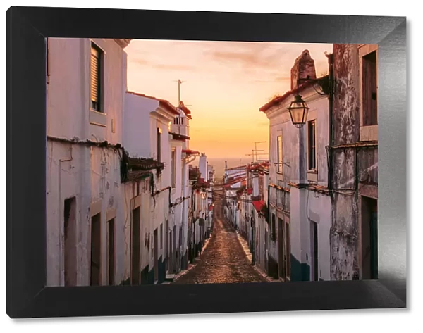 Cobbled street at Estremoz, Alentejo, Portugal