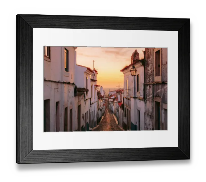 Framed Print : Cobbled street at Estremoz, Alentejo, Portugal