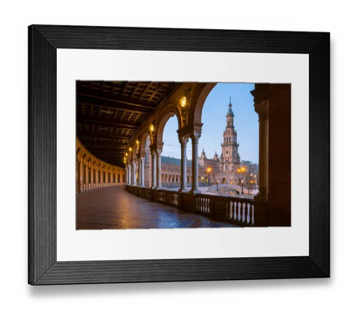 Framed Print : Plaza de EspaAna, Seville, Andalucia, Spain