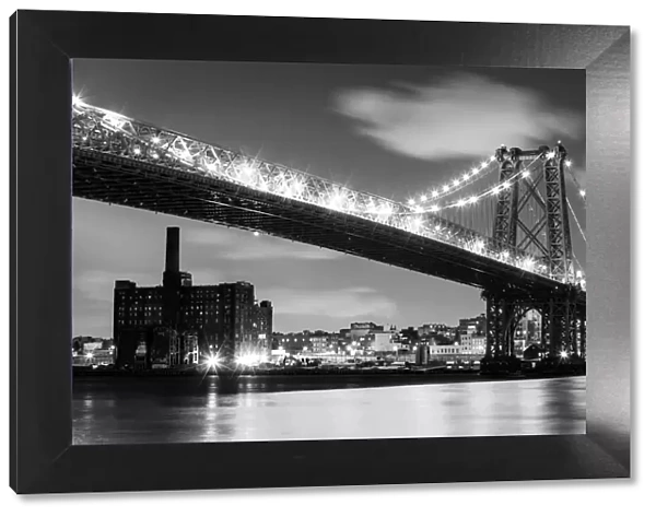 Black and White, Williamsburg Bridge, New York City, New York, America