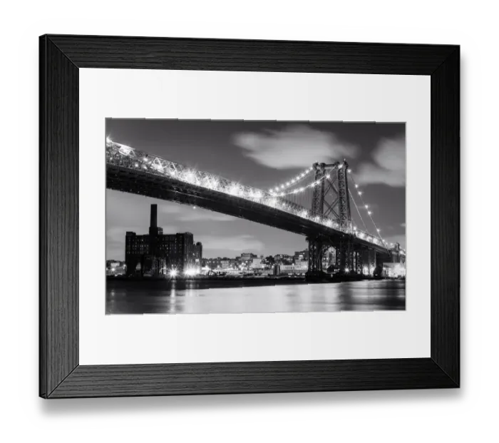 Framed Print : Black and White, Williamsburg Bridge, New York City, New York, America Framed Print : Black and White, Williamsburg Bridge, New York City, New York, America