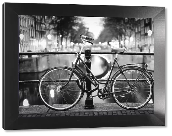 Black and White, Bike, Leidsegracht, Amsterdam, Holland