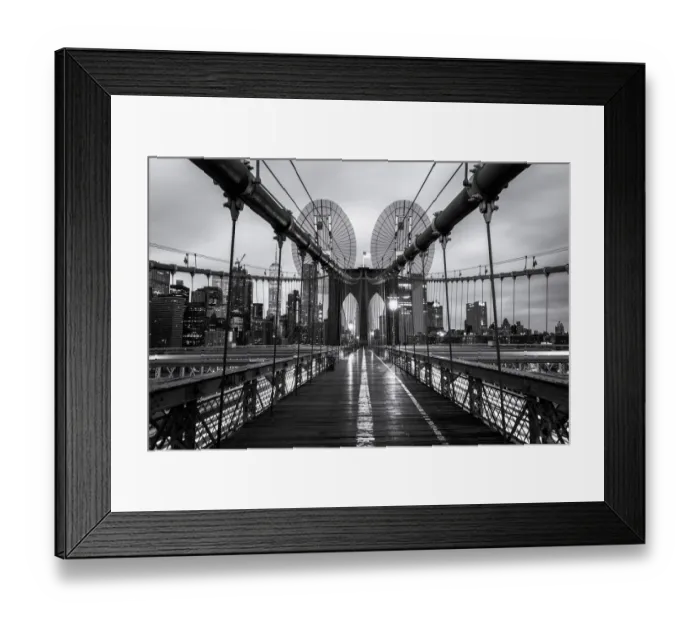 Framed Print : Black and White, Footbridge, Brooklyn Bridge, Lower Manhattan, New York City, New York Framed Print : Black and White, Footbridge, Brooklyn Bridge, Lower Manhattan, New York City, New York