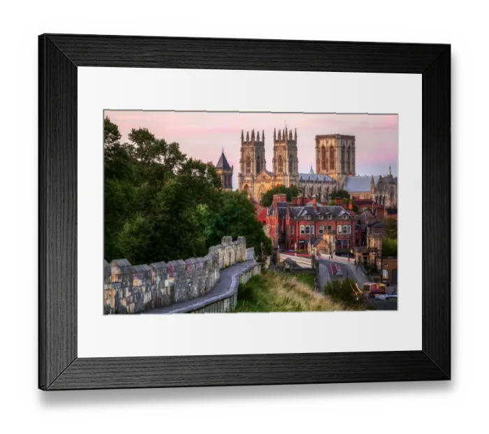 Framed Print : York Minster and City Wall, England Framed Print : York Minster and City Wall, England