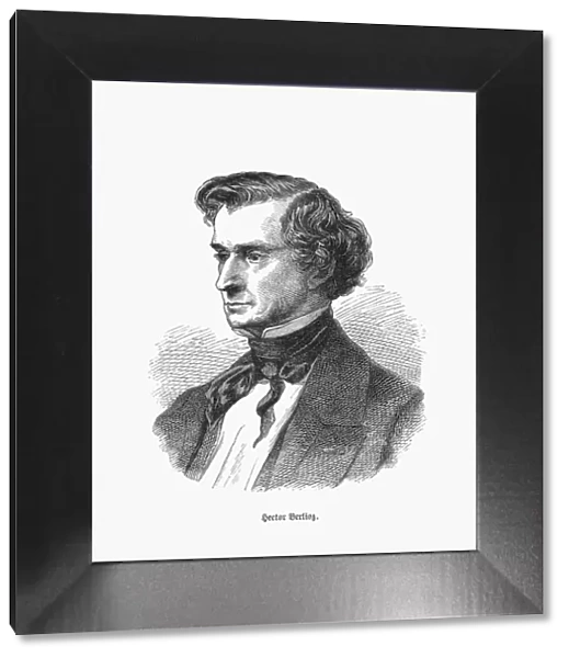 Hector Berlioz (1803-1869), French Romantic composer, wood engraving, published 1893