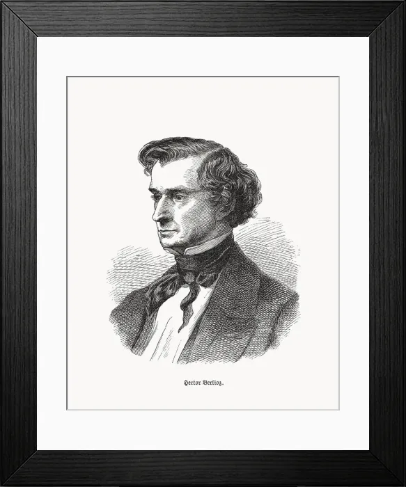 Framed Print : Hector Berlioz (1803-1869), French Romantic composer, wood engraving, published 1893 Framed Print : Hector Berlioz (1803-1869), French Romantic composer, wood engraving, published 1893