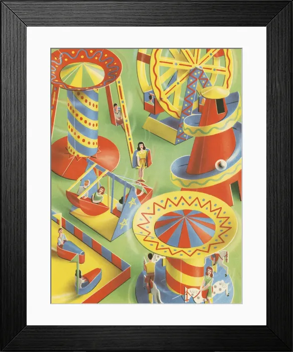 Framed Print : Paper Carnival Toys