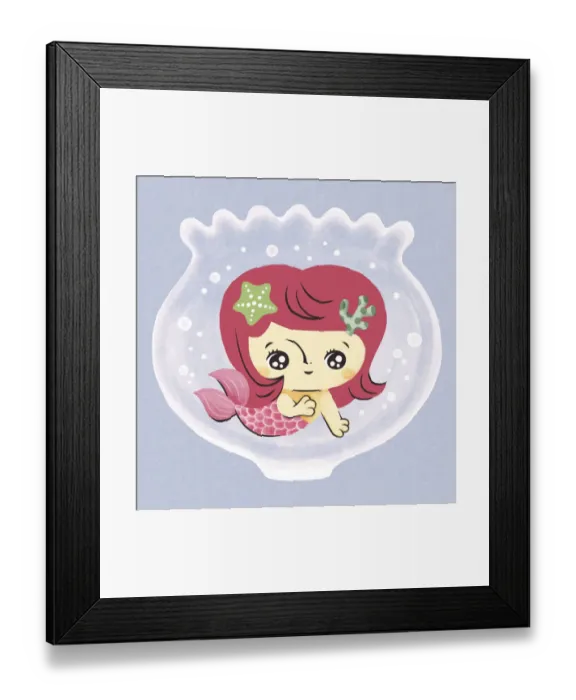 Framed Print : Mermaid in a Glass Vase Framed Print : Mermaid in a Glass Vase