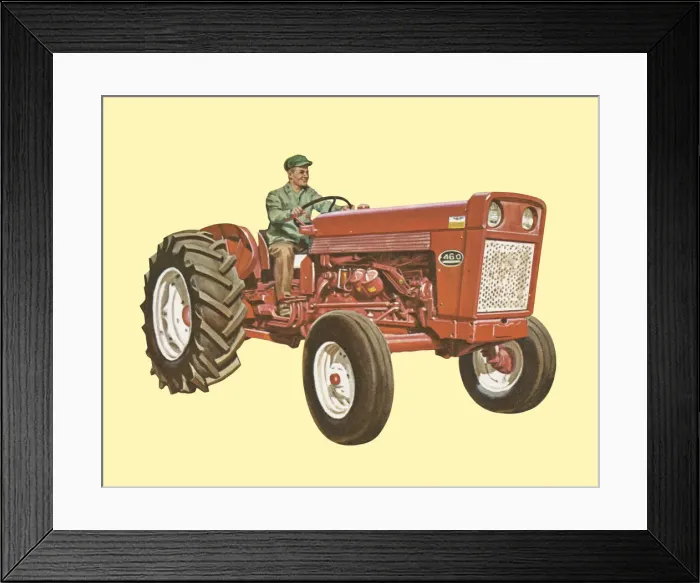 Framed Print : Farmer Driving a Tractor