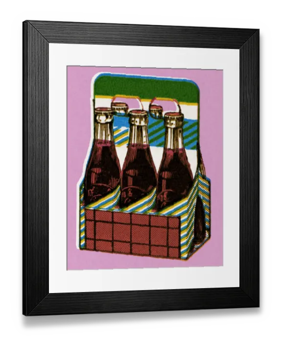 Framed Print : Six Pack of Beverages Framed Print : Six Pack of Beverages