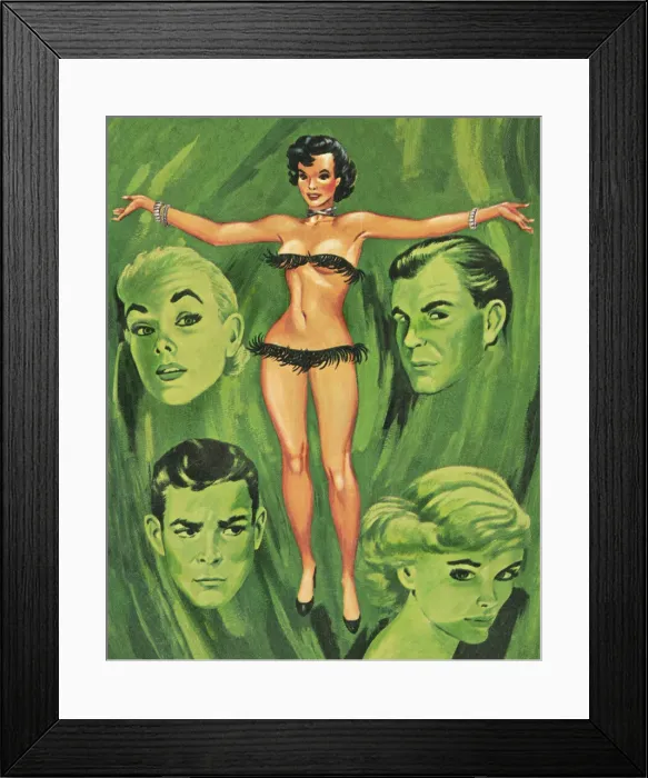 Framed Print : Woman in Skimpy Fringed Bikini Framed Print : Woman in Skimpy Fringed Bikini
