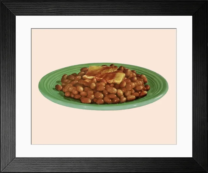 Framed Print : Plate of Baked Beans Framed Print : Plate of Baked Beans