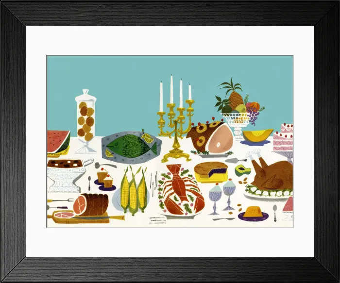 Framed Print : Table with Platters of Food Framed Print : Table with Platters of Food