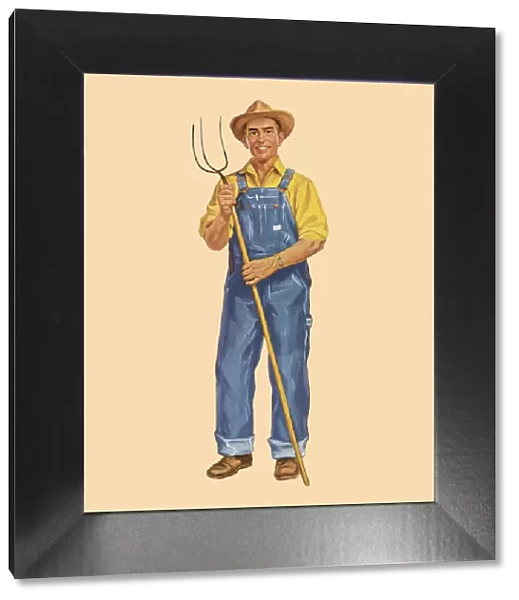 Farmer Holding a Pitchfork