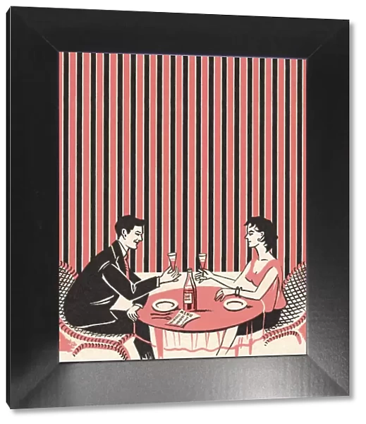 Couple on a Date at a Restaurant