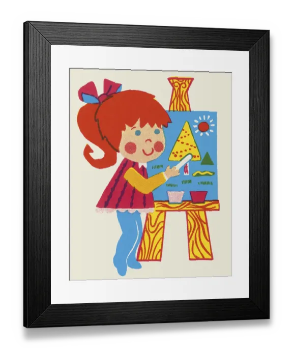 Framed Print : Girl Painting a Picture Framed Print : Girl Painting a Picture