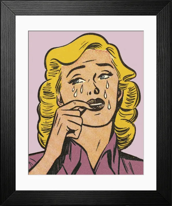 Framed Print : Blond Woman Crying Framed Print : Blond Woman Crying
