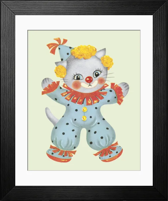 Framed Print : Cat Clown Framed Print : Cat Clown