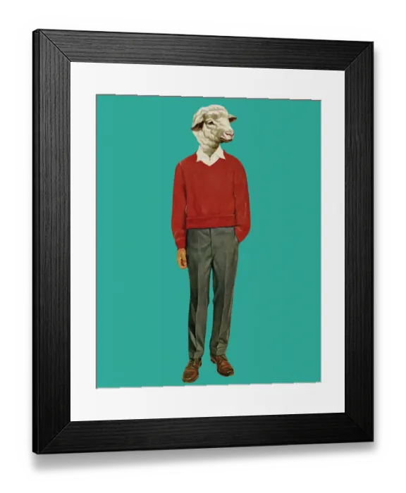 Framed Print : Man With Sheep Head Framed Print : Man With Sheep Head