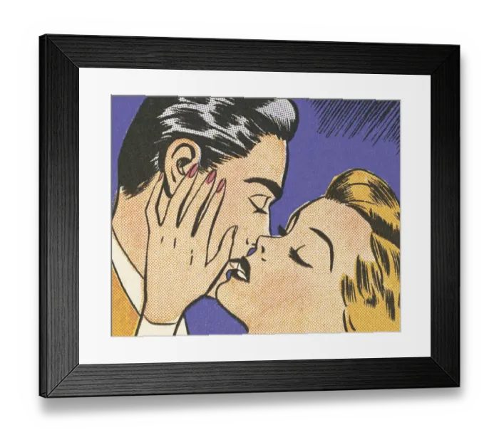 Framed Print : Couple Kissing Framed Print : Couple Kissing