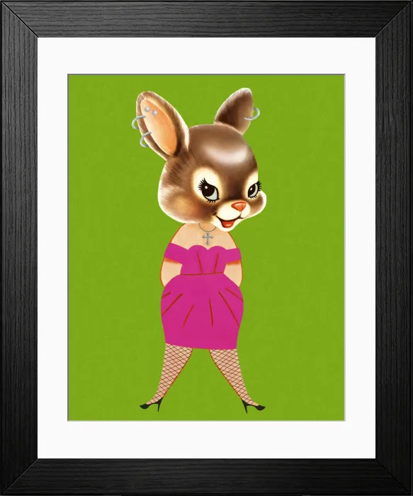 Framed Print : Woman with Rabbit Head Framed Print : Woman with Rabbit Head
