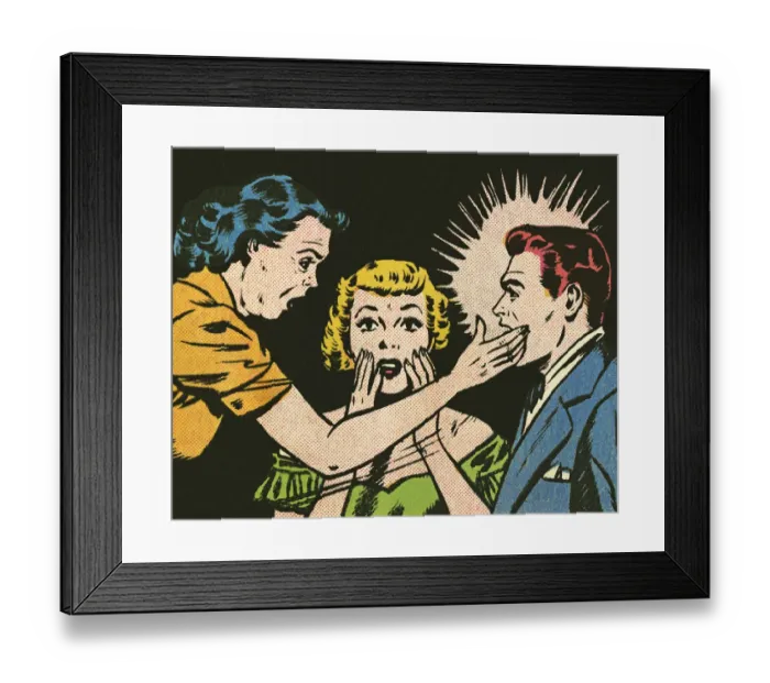 Framed Print : Woman Slapping a Man Framed Print : Woman Slapping a Man