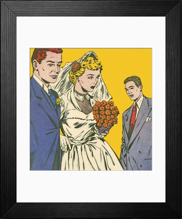 Framed Print : Wedding Couple and Man Framed Print : Wedding Couple and Man