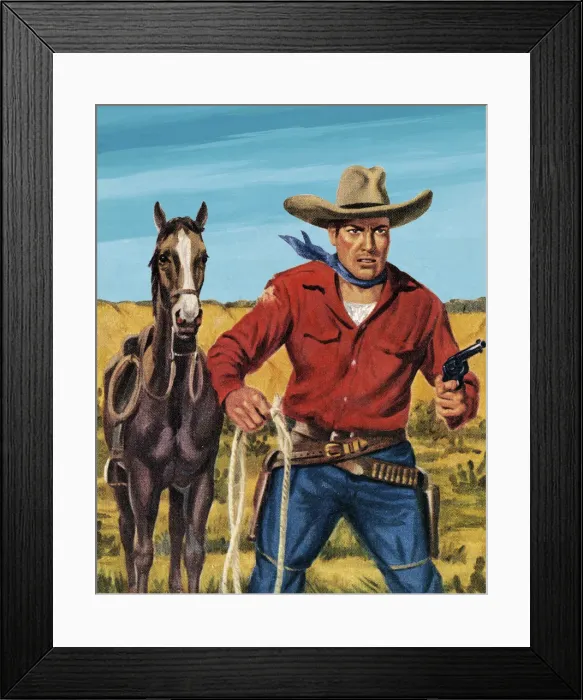 Framed Print : Horse and a Cowboy Framed Print : Horse and a Cowboy