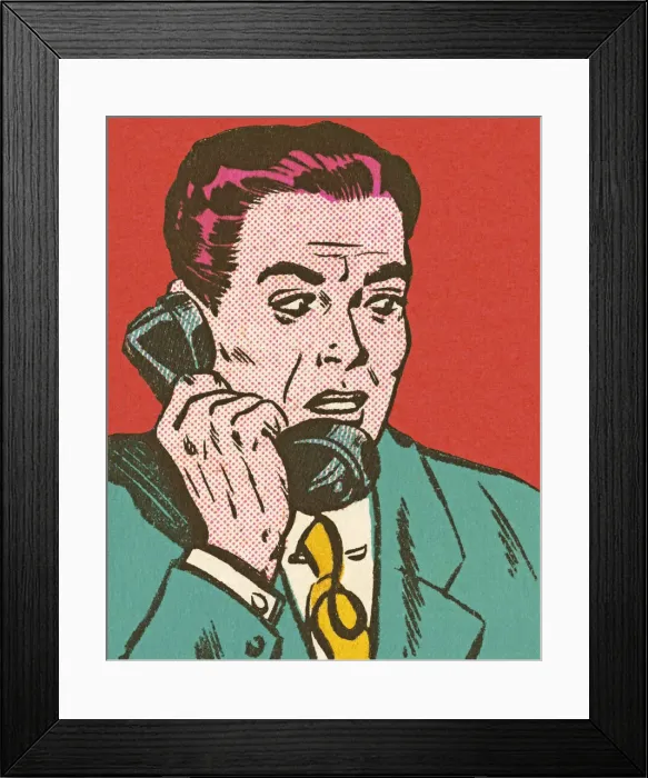 Framed Print : Man on the Telephone Framed Print : Man on the Telephone